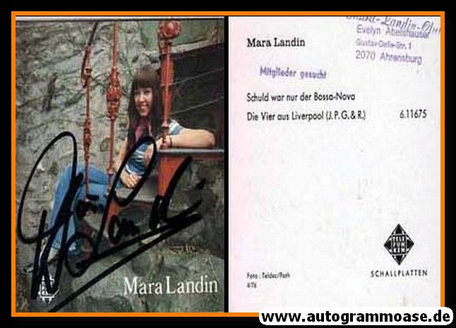 Autogramm Schlager | Mara LANDIN | 1975 "Bossa-Nova" (Portrait Color Telefunken)