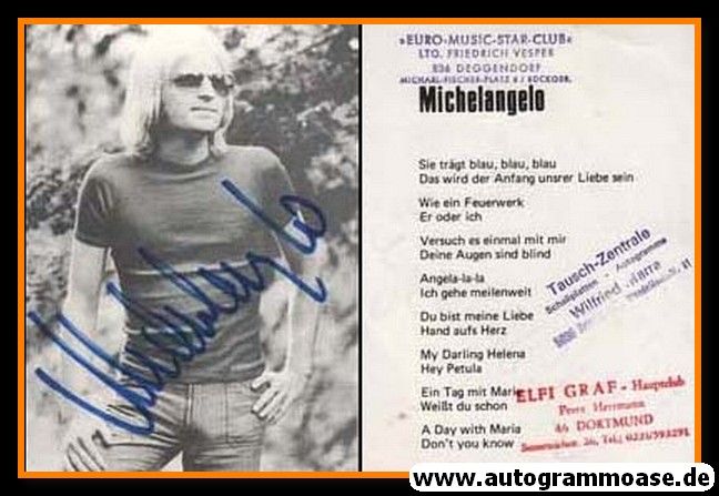 Autogramm Schlager | MICHELANGELO | 1970er (Portrait SW) Diskografie