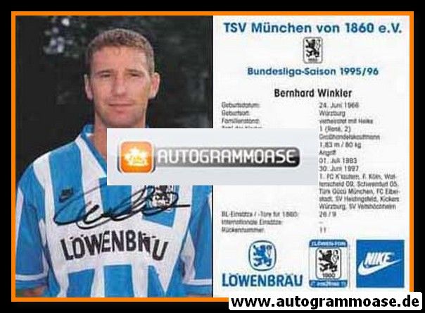 Autogramm Fussball | TSV 1860 München | 1995 | Bernhard WINKLER