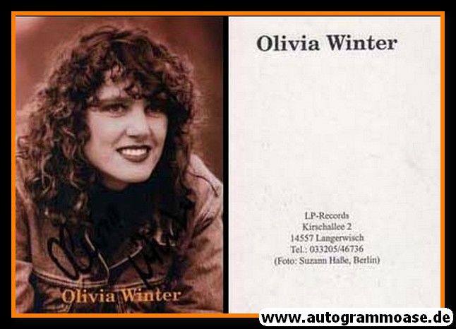Autogramm Schlager | Olivia WINTER | 1990er (Portrait Color) LP