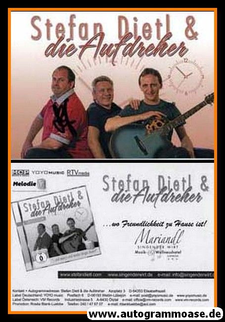 Autogramm Schlager | Stefan DIETL + Aufreher | 2014 (Und Wenns ...)