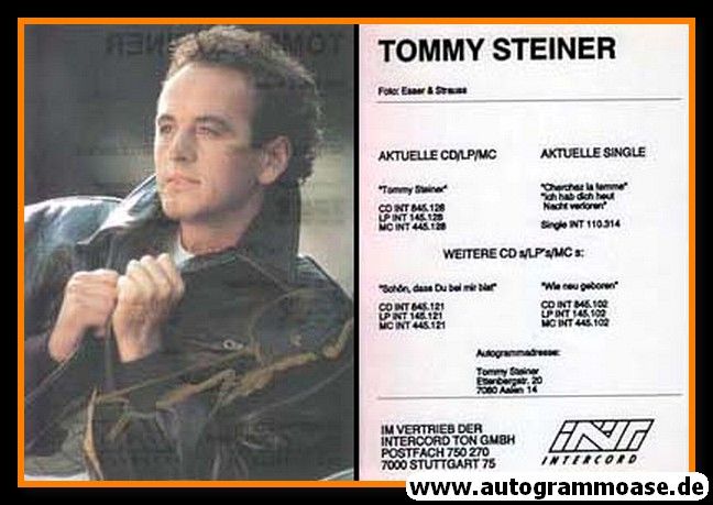 Autogramm Schlager | Tommy STEINER | 1983 "Tommy Steiner" (Portrait Color Intercord)