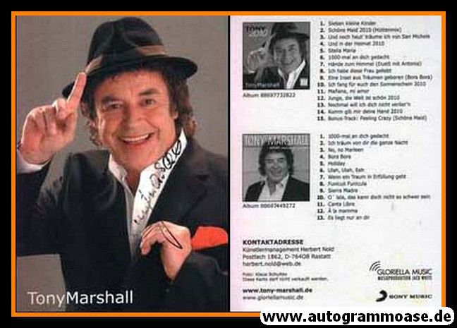 Autogramm Schlager | Tony MARSHALL | 2010 "Tony 2010" (Portrait Color Gloriella)