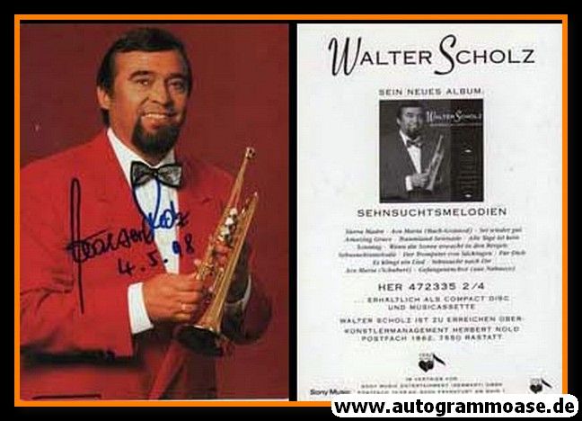 Autogramm Trompete | Walter SCHOLZ | 1984 "Sehnsuchtsmelodien" (Portrait Color Sony)