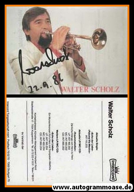 Autogramm Trompete | Walter SCHOLZ | 1985 "Echo Der Liebe" (Portrait Color Intercord)