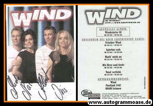Autogramme Schlager | WIND | 1999 "Windstärke 10" (Koch)