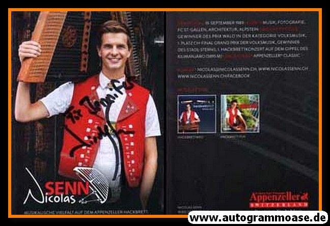 Autogramm Instrumental (Hackbrett) | Nicolas SENN | 2010 "Hackbrettwelt"
