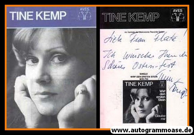 Autogramm Schlager | Tine KEMP | 1996 "Wirf Den Ersten Stein" (Aves)