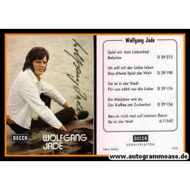 Autogramm Schlager | Wolfgang JADE | 1973 "Spiel Mir Kein Liebeslied" (Decca)