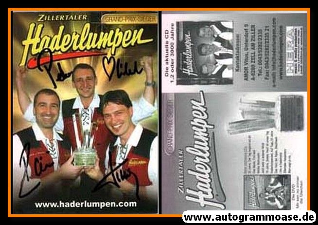 Autogramme Volksmusik | ZILLERTALER HADERLUMPEN | 2008 "1, 2 Oder 3000 Jahre"