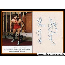 Autogramm Ringen | Adolf SEGER | 1970er (Portrait Color)