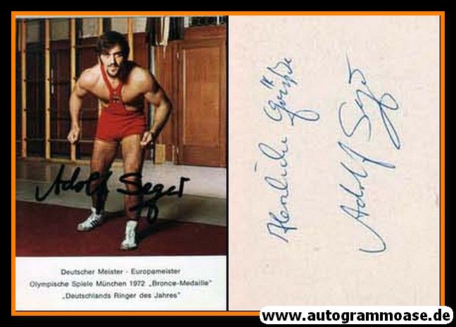 Autogramm Ringen | Adolf SEGER | 1970er (Portrait Color)