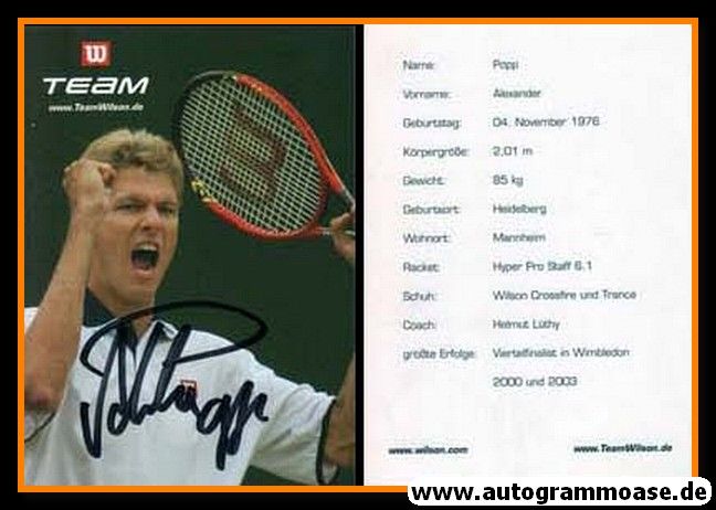 Autogramm Tennis | Alexander POPP | 2000er (Wilson)