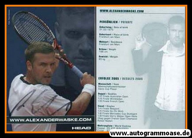 Autogramm Tennis | Alexander WASKE | 2005 (Head)