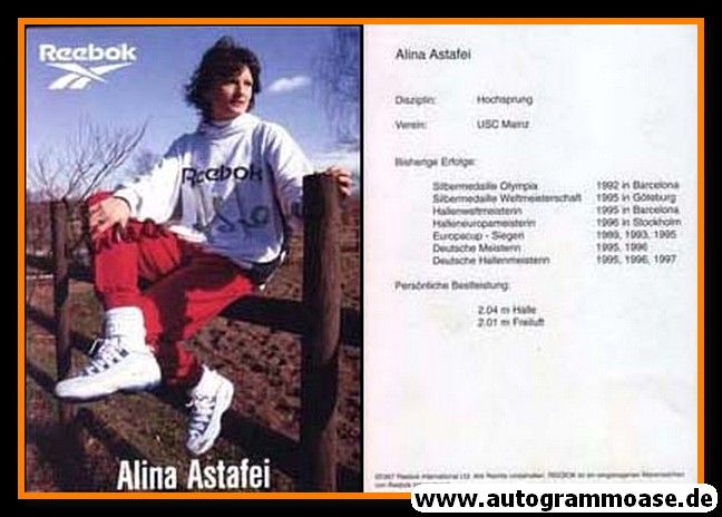 Autogramm Hochsprung | Alina ASTAFEI | 1990er (Reebok)