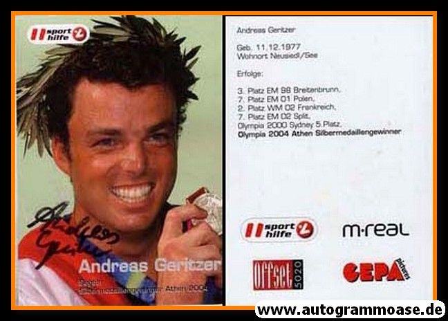 Autogramm Segeln | Andreas GERITZER | 2004 (Portrait Color) OS-Silber