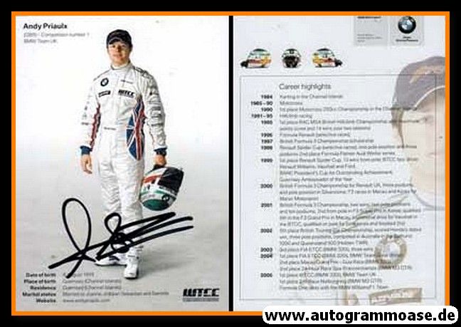 Autogramm Tourenwagen | Andy PRIAULX | 2005 (BMW WTCC)