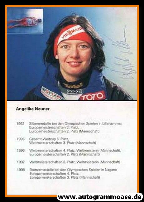 Autogramm Rodeln | Angelika NEUNER | 1998 (Portrait Color)