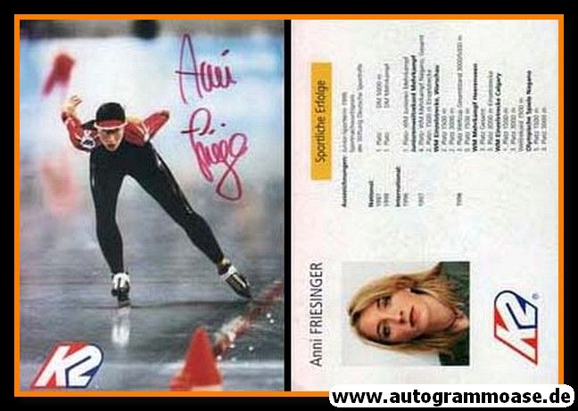 Autogramm Eisschnelllauf | Anni FRIESINGER | 1998 (K2)