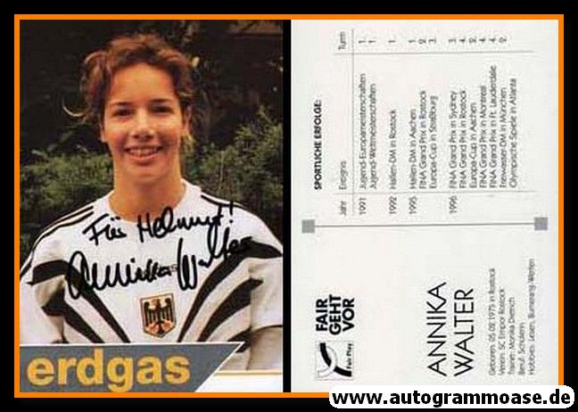 Autogramm Wasserspringen | Annika WALTER | 1996 (Portrait Color Erdgas) OS-Silber
