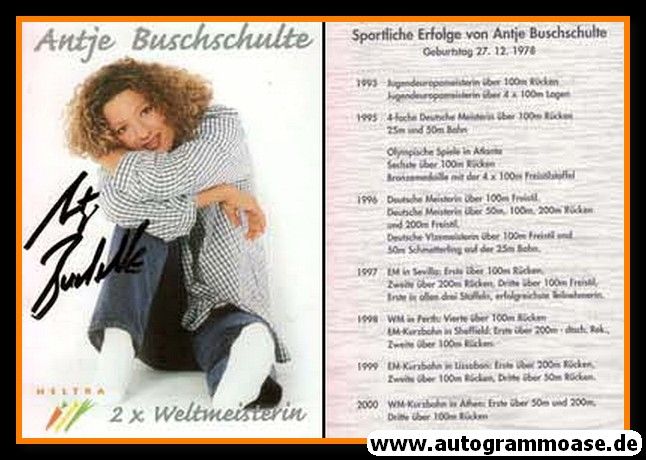Autogramm Schwimmen | Antje BUSCHSCHULTE | 2000 (Heltra)