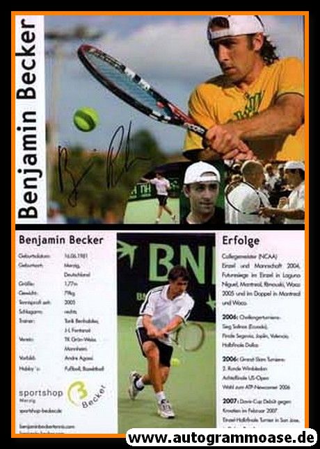 Autogramm Tennis | Benjamin BECKER | 2007 (Collage)