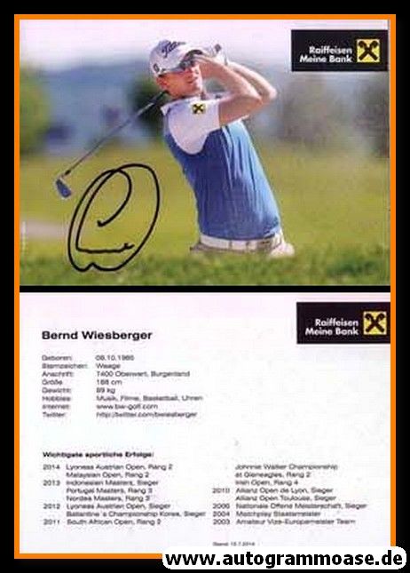 Autogramm Golf | Bernd WIESINGER | 2014 (Raiffeisen)