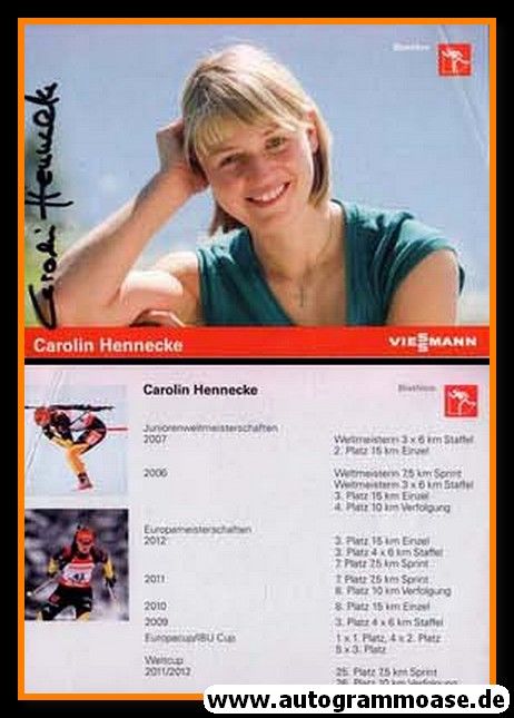 Autogramm Biathlon | Carolin HENNECKE | 2011 (Portrait Viessmann)