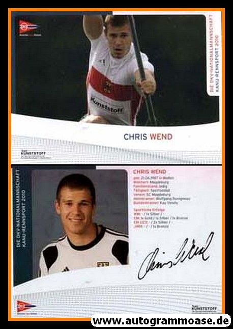 Autogramm Kanu | Chris WEND | 2010 Druck (DKV)