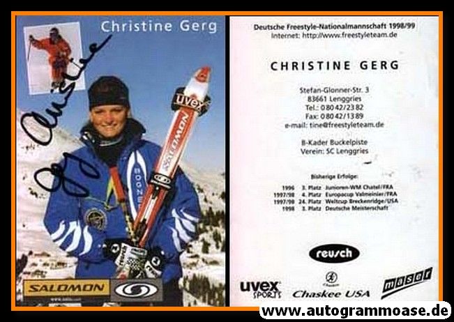 Autogramm Ski Alpin | Christine GERG | 1998 (Salomon)