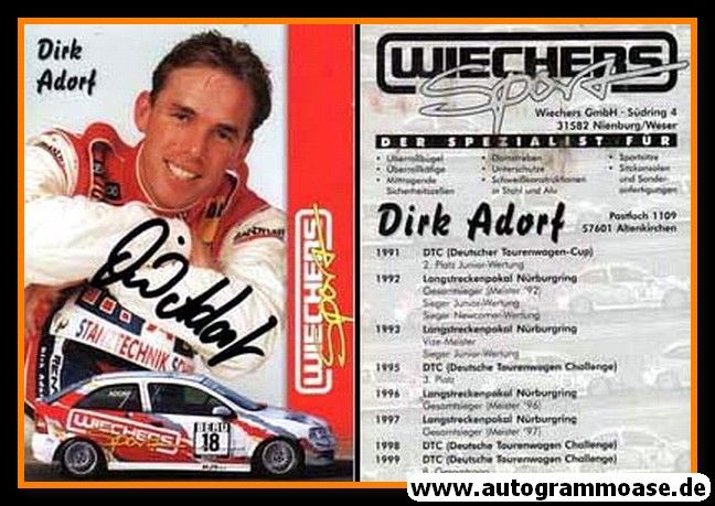 Autogramm Tourenwagen | Dirk ADORF | 1999 (Wiechers)