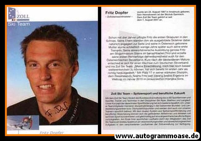 Autogramm Ski Alpin | Fritz DOPFER | 2010 (Zoll)