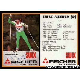 Autogramm Biathlon | Fritz FISCHER | 1989 (Rennszene Fischer SWIX) OS-Gold