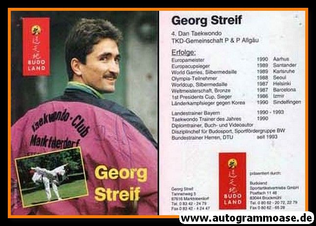 Autogramm Taekwondo | Georg STREIF | 1990er (Budoland)