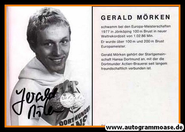 Autogramm Schwimmen | Gerald MÖRKEN | 1977 (Europameister)