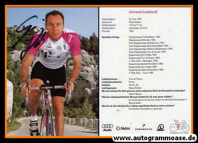 Autogramm Radsport | Giovanni LOMBARDI | 1997 (Rennszene Color) Telekom