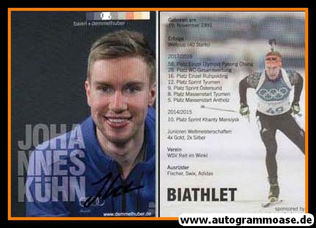 Autogramm Biathlon | Johannes KÜHN | 2017 (Demmelhuber)