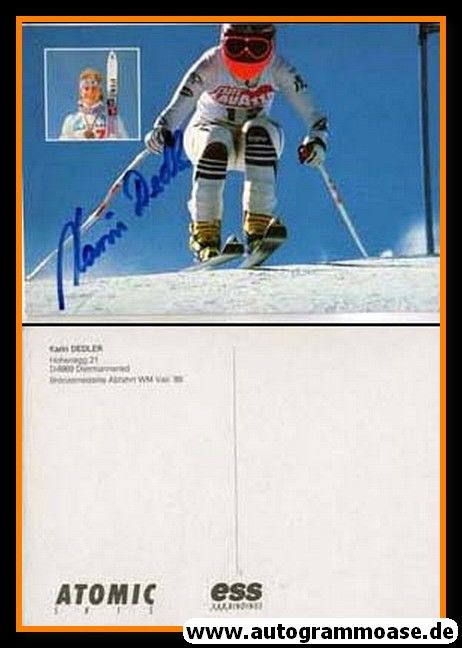 Autogramm Ski Alpin | Karin DEDLER | 1989 (WM Vail)
