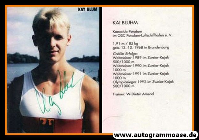 Autogramm Kanu | Kay BLUHM | 1990er (Portrait Color) 2