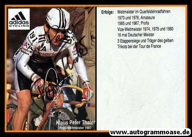 Autogramm Radsport | Klaus-Peter THALER | 1987 (Weltmeister Adidas)