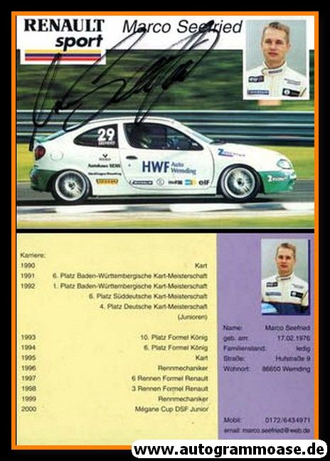 Autogramm Tourenwagen | Marco SEEFRIED | 2000 (Renault)