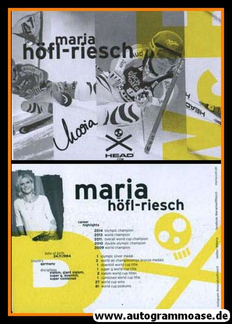 Autogramm Ski Alpin | Maria RIESCH | 2014 (Collage Head) OS-Gold