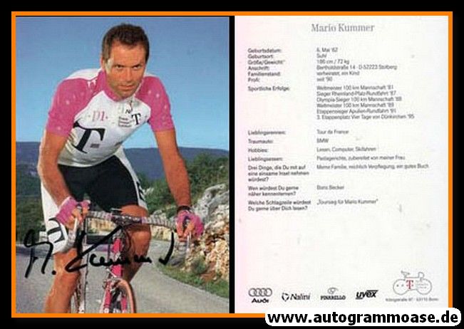 Autogramm Radsport | Mario KUMMER | 1995 (Rennszene Color) Telekom 1