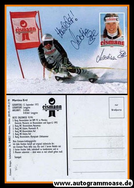 Autogramm Ski Alpin | Martina ERTL | 1993 (Collage Color Eismann) OS-Silber