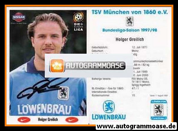 Autogramm Fussball | TSV 1860 München | 1997 | Holger GREILICH