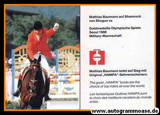 Autogramm Reiten | Matthias BAUMANN | 1988 (Olympia Gold)