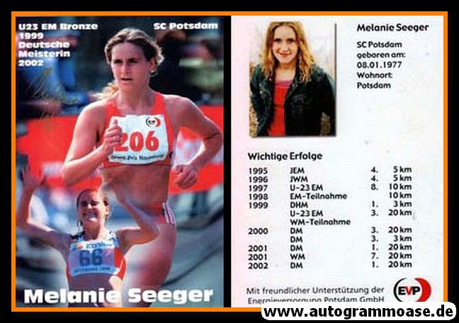 Autogramm Gehen | Melanie SEEGER | 2002 (SC Potsdam)