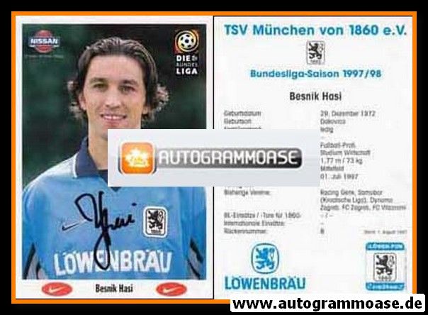 Autogramm Fussball | TSV 1860 München | 1997 | Besnik HASI