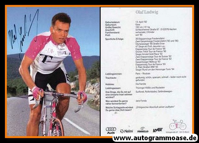 Autogramm Radsport | Olaf LUDWIG | 1994 (Rennszene Color Telekom) OS-Gold