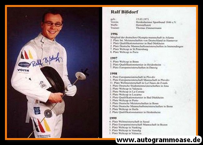 Autogramm Fechten | Ralf BISSDORF | 1999 (Portrait Color)